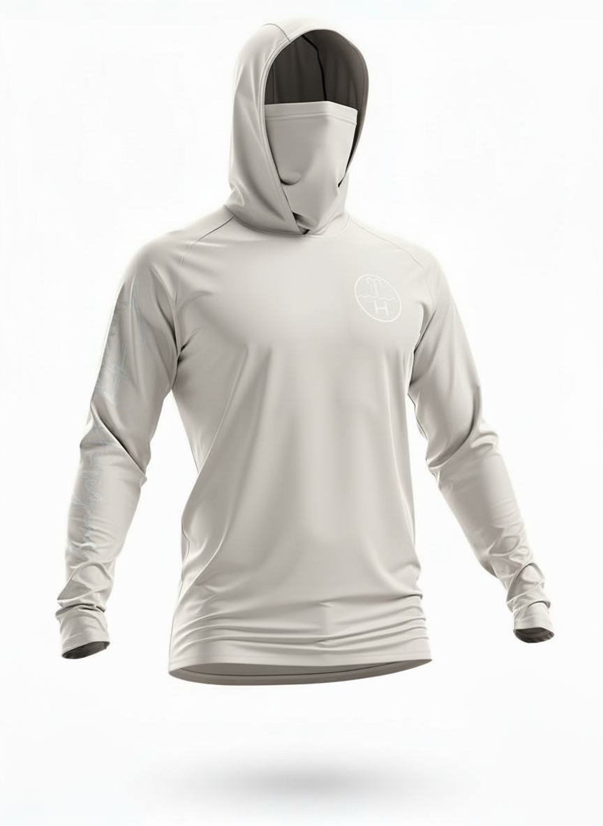 Signature Biege UPF 50+ hooded fishing shirt